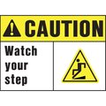 Hy-Ko Caution Watch Your Step Sign 10" x 14", 5PK, A00424 A00424